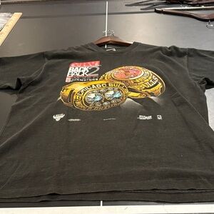 Black Chicago Bulls world champion 1992 Back 2 Back ring Men's XL shirt vintage
